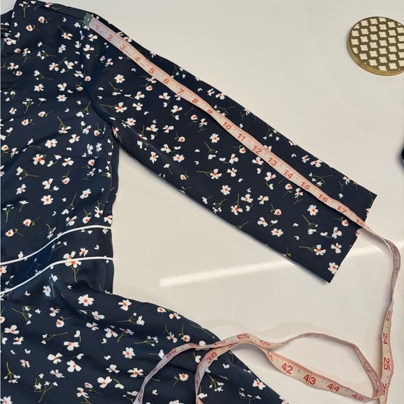Banana Republic Navy Blue Floral Dress Size 4 - Picture 12 of 13